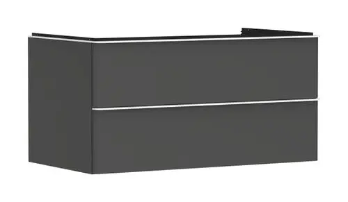 Hansgrohe Waschtischunterschrank in Diamantgrau mit zwei Schubkästen. Modernes Design für Konsolen Aufsatzwaschtisch.